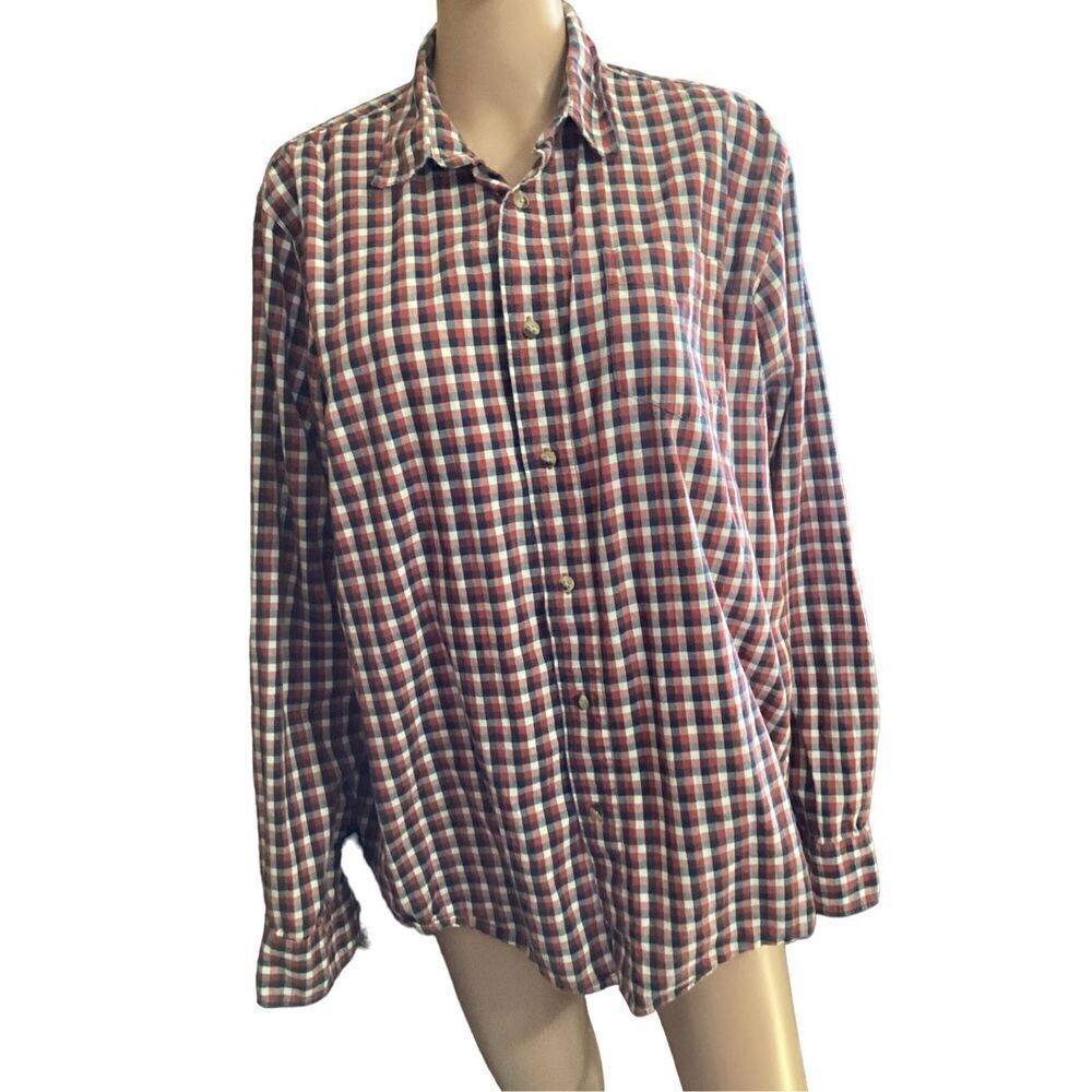 Mens Vintage Wrangler Plaid Button Down Shirt L
